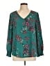 41Hawthorn 100% Polyester Teal Long Sleeve Blouse Size L - photo 1