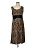 Perceptions 100% Polyester Animal Print Brown Casual Dress Size L - photo 1