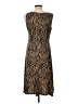 Perceptions 100% Polyester Animal Print Brown Casual Dress Size L - photo 2