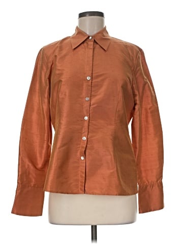 Worthington Long Sleeve Silk Top (view 1)