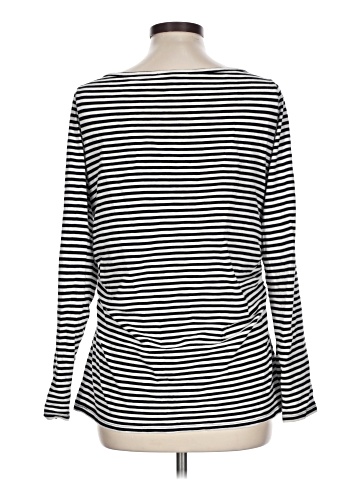 Madewell Striped Ruched Crewneck Long-Sleeve Tee in Soft Slub (view 2)
