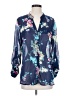 Kut from the Kloth 100% Polyester Floral Blue Long Sleeve Blouse Size S - photo 1