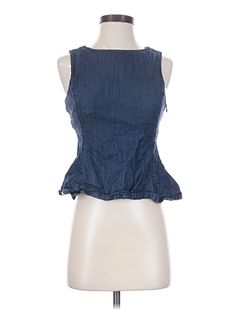 Pre-owned Mng Tank Top Blue Halter Neckline Tops