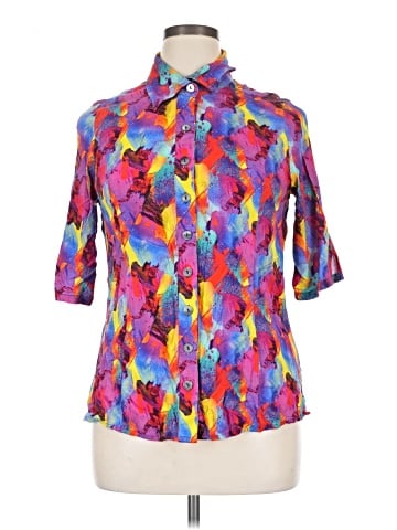 Blue Sky 3/4 Sleeve Button-Down Shirt (view 1)