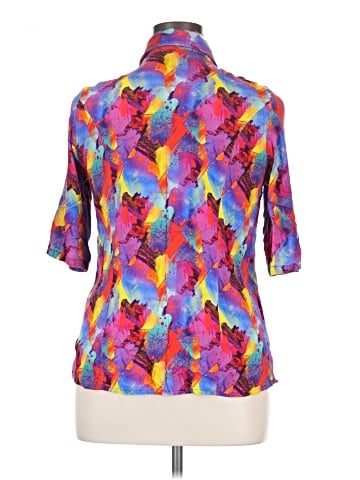 Blue Sky 3/4 Sleeve Button-Down Shirt (view 2)