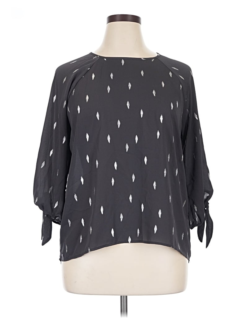 Pre-owned Papermoon 3/4 Sleeve Blouse In Gray