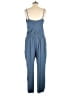 Naked Zebra 100% Polyester Solid Blue Jumpsuit Size L - photo 2