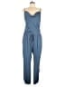 Naked Zebra 100% Polyester Solid Blue Jumpsuit Size L - photo 1
