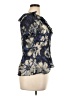 Sunny Leigh 100% Polyester Floral Blue Short Sleeve Blouse Size XL - photo 4