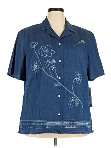 Alfred Dunner Short Sleeve Button-Down Shirt (view 1)