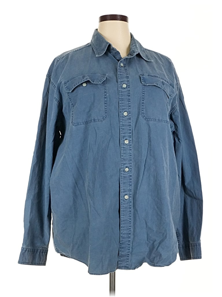 Pre-owned L.l.bean Long Sleeve Button Down Shirt In Blue