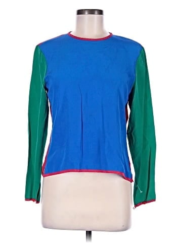 Neiman Marcus Long Sleeve Silk Top (view 1)