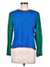 Neiman Marcus 100% Silk Color Block Blue Long Sleeve Silk Top Size 8 - photo 1