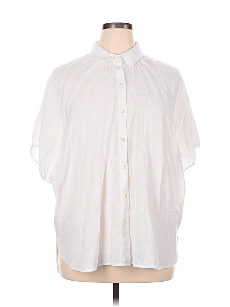 Jjill Short Sleeve Blouse In White