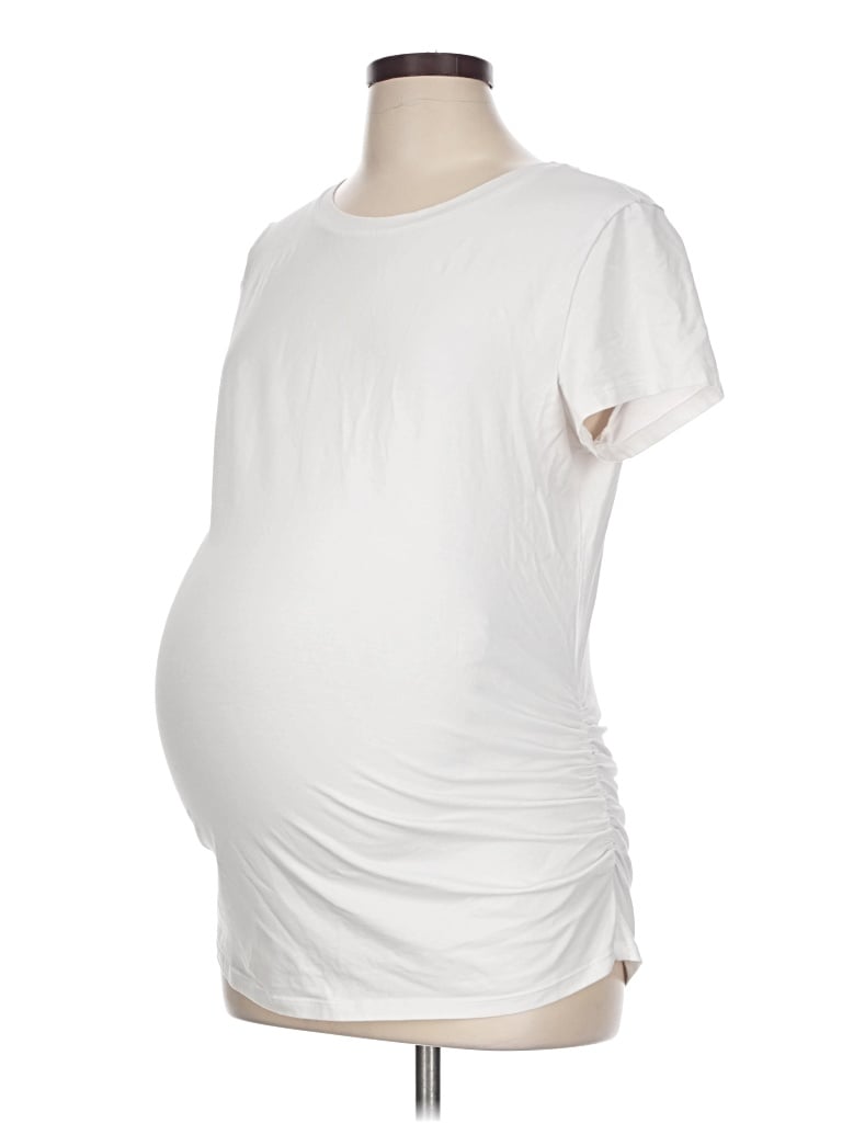 Pre-owned Old Navy - Maternity Short Sleeve T-shirt In Ivory