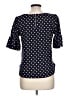 Green Envelope Polka Dots Blue Short Sleeve Blouse Size L - photo 2