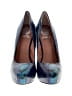Vince Camuto 100% Leather Animal Print Blue Heels Size 9 - photo 2
