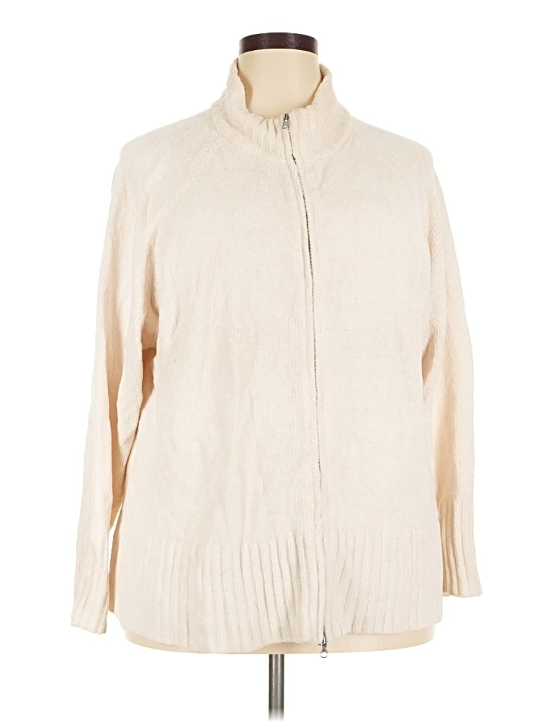 Pre-owned Denim & Co Jacket In Ivory