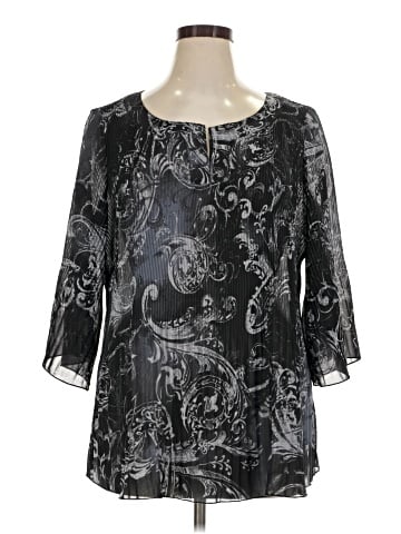 Just My Size 3/4 Sleeve Blouse (view 1)