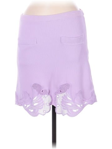 Self-Portrait Inserted Lace Knit Mini Skirt (view 1)