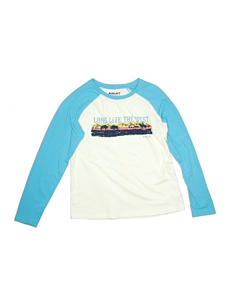Pre-owned Ariat Kids'  Long Sleeve T-shirt In Blue