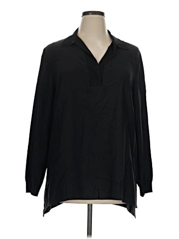 Lafayette 148 New York Long Sleeve Silk Top (view 1)