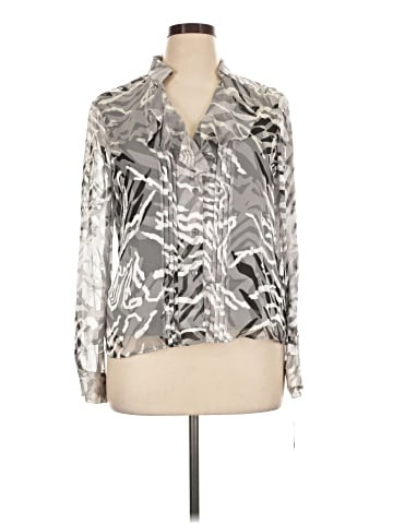 Jones New York Collection Long Sleeve Silk Top (view 1)