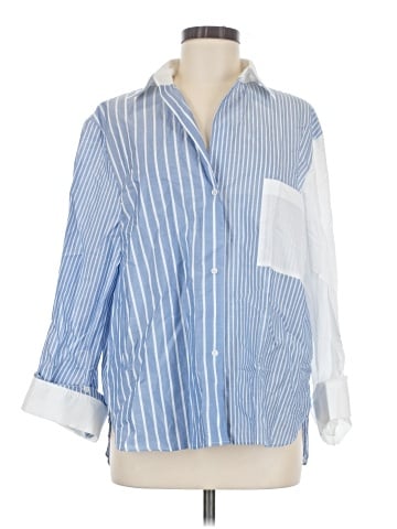 WAYF 3/4 Sleeve Button-Down Shirt (view 1)