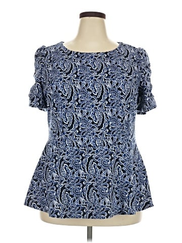 INC International Concepts Short Sleeve Blouse (view 1)