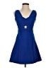 BCBGMAXAZRIA Solid Blue Cocktail Dress Size 4 - photo 1
