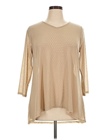 LOGO by Lori Goldstein 3/4 Sleeve Top (view 1)