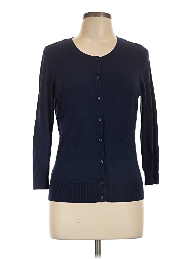 Pre-owned Halogen Cardigan Sweater In Blue