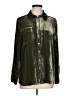 Sundance 100% Polyester Metallic Green Long Sleeve Blouse Size L - photo 1