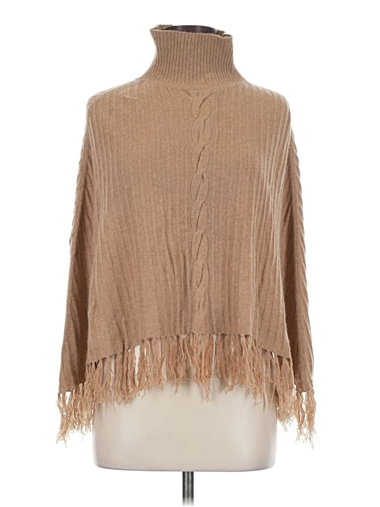 Pre-owned Max Studio Poncho In Tan