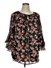 Chaps 100% Polyester Black 3/4 Sleeve Blouse Size 1X - photo 1