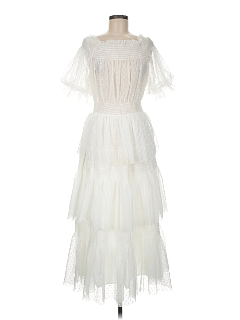 Pre-owned Cq By Cq Cocktail Dress In Ivory