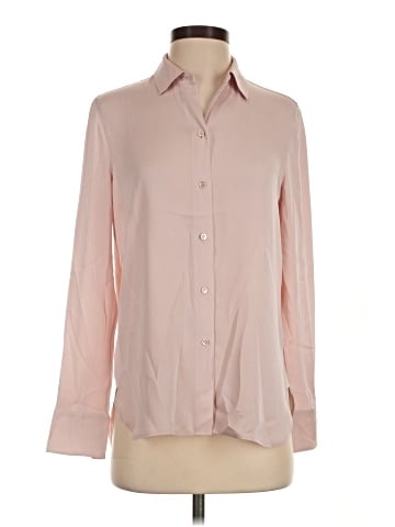 Vince. Long Sleeve Silk Top (view 1)