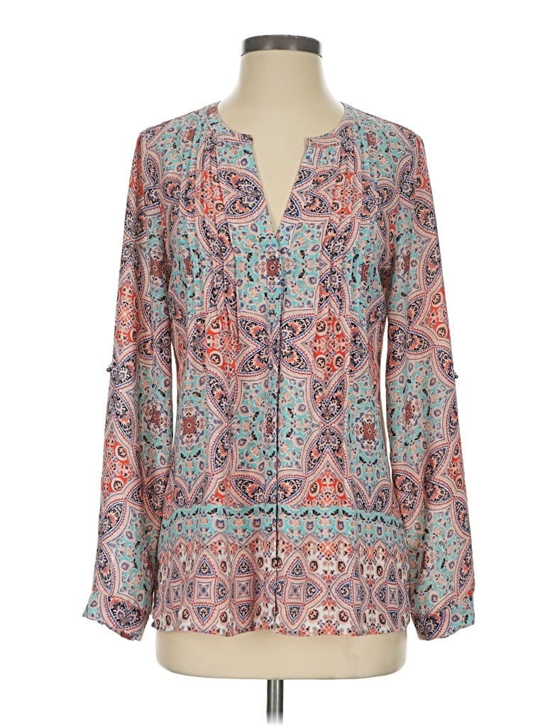 Pre-owned Dr2 Long Sleeve Blouse In Teal
