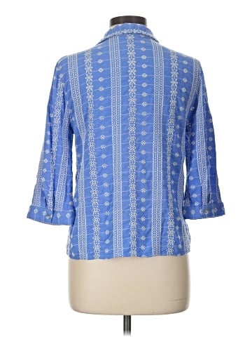 Ultra Pink 3/4 Sleeve Button-Down Shirt (view 2)
