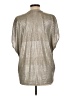 Bishop + Young Metallic Silver Short Sleeve Blouse Size L - photo 2