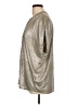 Bishop + Young Metallic Silver Short Sleeve Blouse Size L - photo 5