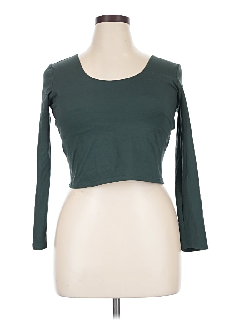 Pre-owned Fabletics 3/4 Sleeve T-shirt In Green