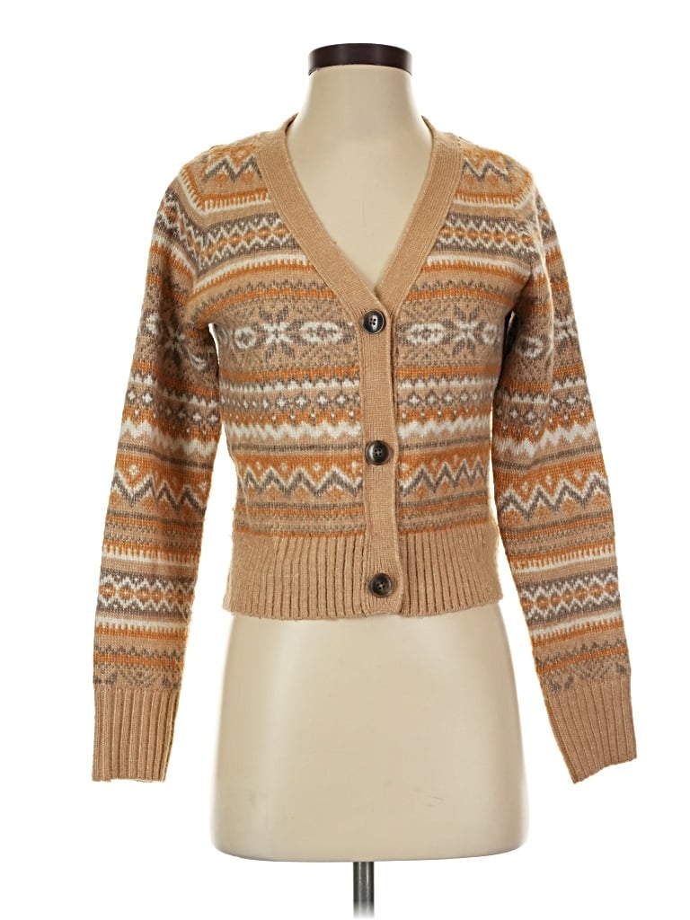 Pre-owned Jessica Simpson Cardigan Sweater In Tan