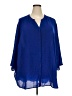 Catherines 100% Polyester Blue 3/4 Sleeve Blouse Size 4X - photo 1