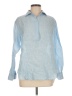 J. McLaughlin 100% Linen Blue Long Sleeve Button-Down Shirt Size M - photo 1