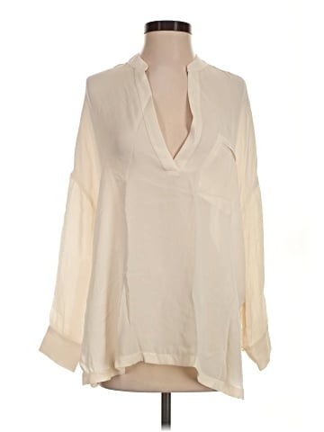 Vince. 3/4 Sleeve Silk Top (view 1)