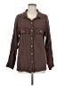 Pink Lily Brown Long Sleeve Blouse Size M - photo 1