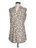 SJS Polka Dots Gray Sleeveless Blouse Size L - photo 1