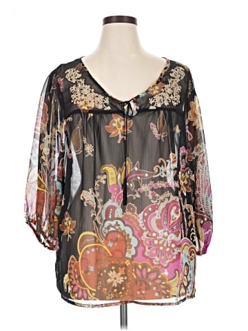 One World 3/4 Sleeve Blouse (view 1)