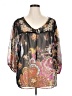 One World 100% Polyester Black 3/4 Sleeve Blouse Size XL - photo 1